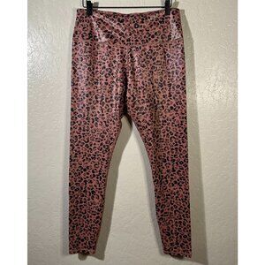 Attraco Sports Pink Leopard Print Glitter Leggings